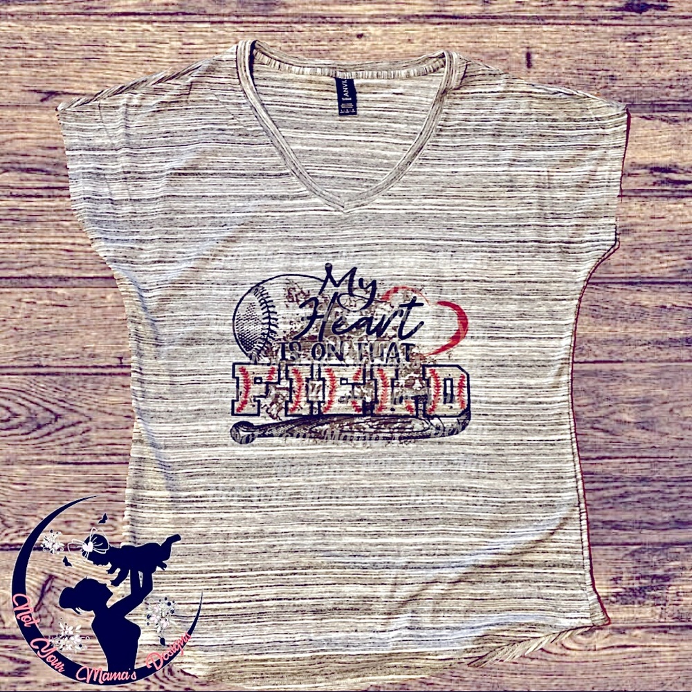 Women’s My Heart Is On That Field V-Neck